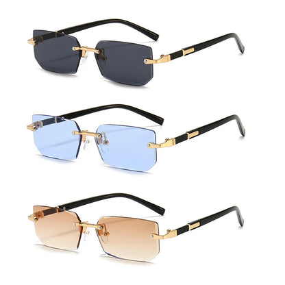 Lightweight Travel Sunglasses – Rimless Rectangle Design for All Genders