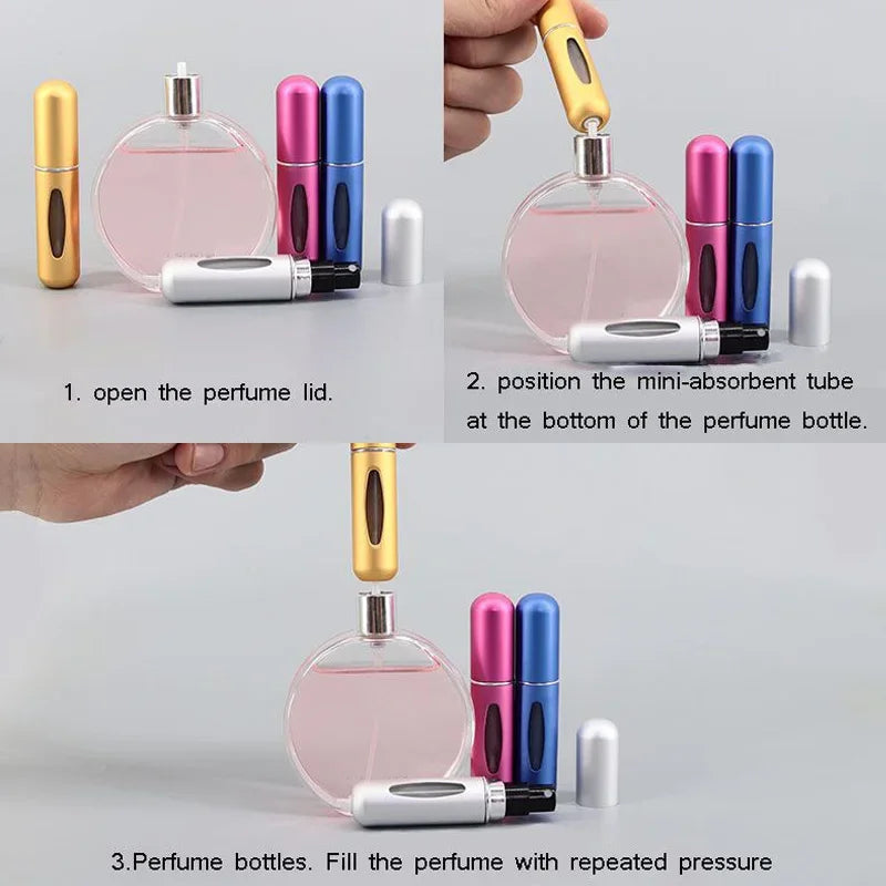 Mini Travel Perfume Bottle – Bottom-Charge Refillable Spray for Liquids