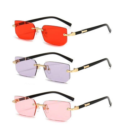 Lightweight Travel Sunglasses – Rimless Rectangle Design for All Genders