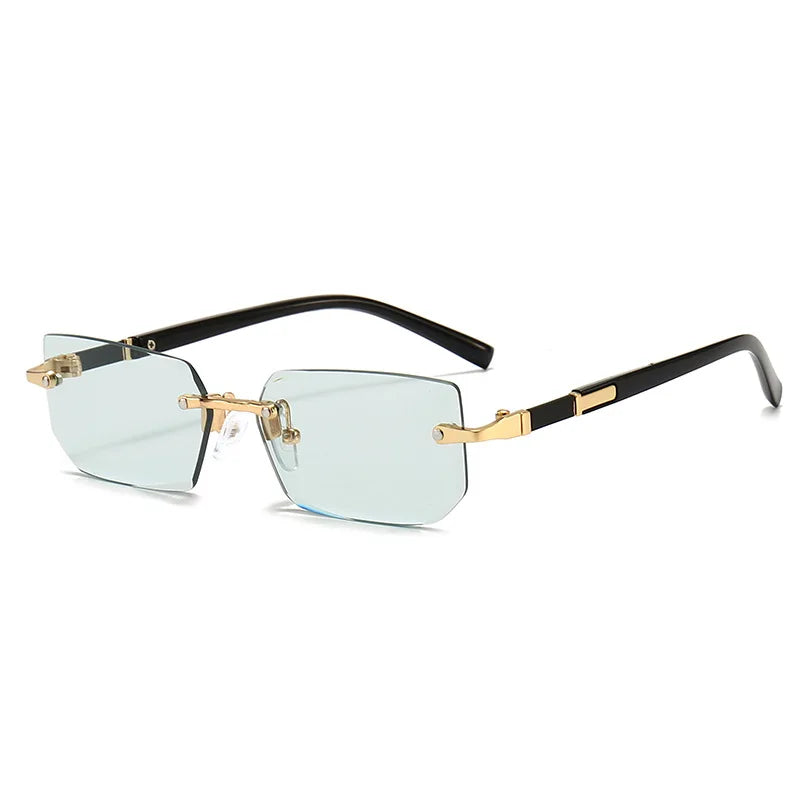 Lightweight Travel Sunglasses – Rimless Rectangle Design for All Genders