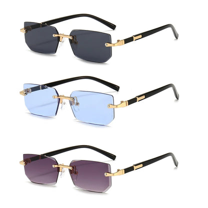 Lightweight Travel Sunglasses – Rimless Rectangle Design for All Genders