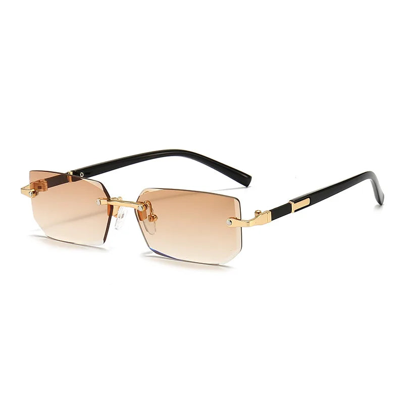 Lightweight Travel Sunglasses – Rimless Rectangle Design for All Genders